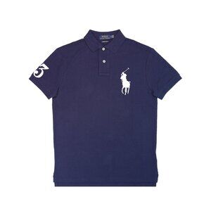 Polo Ralph Lauren Men's Big Pony Mesh Polo, Custom Slim Fit, Navy MSRP $115 NWT